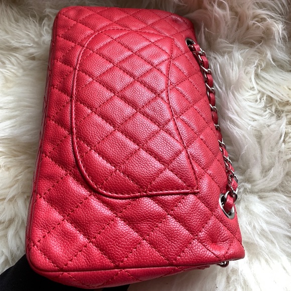 Authentic CHANEL Caviar Red Double Flap Bag - Picture 12 of 13